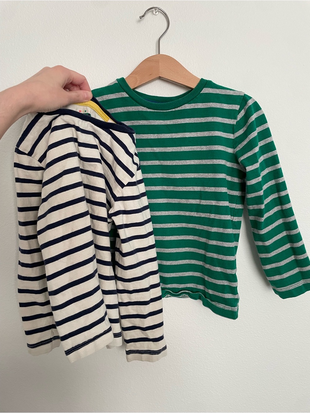Mini Boden 2 Long Sleeve Breton Tee Shirt Lot 3-4 Years